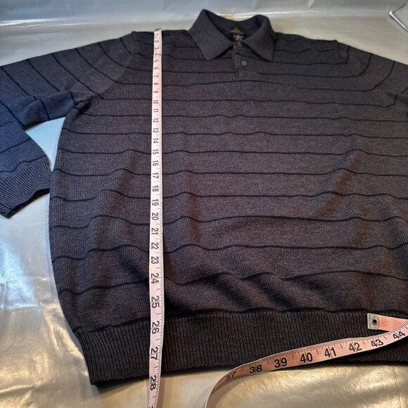 Brooks Brothers 346 Merino Wool Polo Sweater Mens Extra Fine Italian Button Top - Picture 10 of 16